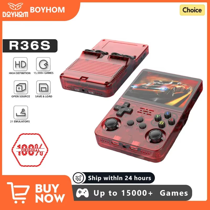Unleash Nostalgia with the R36S Retro Handheld Game Console – 3.5 Inch IPS Screen & 64GB/128GB of Classic Gaming Awaits!